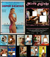 4h0977 LOT OF 13 FORMERLY FOLDED SEXPLOITATION YUGOSLAVIAN POSTERS 1970s-1980s with nudity!