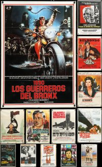 4h0323 LOT OF 16 FOLDED SPANISH POSTERS 1970s great images from a variety of different movies!