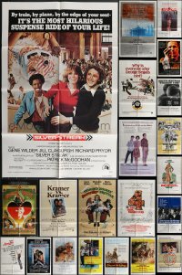 4h0380 LOT OF 52 FOLDED ONE-SHEETS 1970s-1980s great images from a variety of different movies!