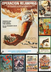 4h0327 LOT OF 12 FOLDED SPANISH POSTERS 1960s-1980s great images from a variety of movies!