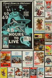 4h0415 LOT OF 25 FOLDED ONE-SHEETS 1950s-1980s great images from a variety of different movies!