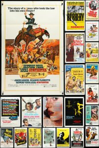 4h0381 LOT OF 51 FOLDED ONE-SHEETS 1960s-1970s great images from a variety of different movies!