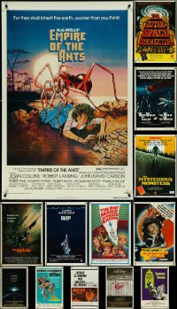 4h0437 LOT OF 15 FOLDED HORROR/SCI-FI ONE-SHEETS 1960s-1980s great images from a variety of movies!