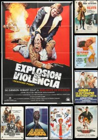 4h0326 LOT OF 13 FOLDED SPANISH POSTERS 1970s-1980s great images from a variety of movies!