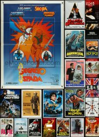 4h0144 LOT OF 24 FOLDED ITALIAN ONE-PANELS 1980s-2010s great images from a variety of movies!