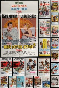 4h0356 LOT OF 83 FOLDED 1960S ONE-SHEETS 1960s great images from a variety of different movies!