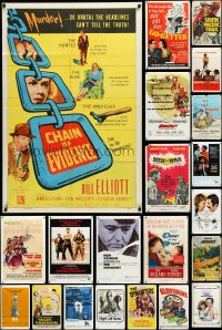 4h0359 LOT OF 79 FOLDED 1950s-1970s ONE-SHEETS 1950s-1970s great images from a variety of different movies!