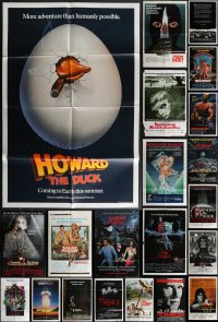 4h0391 LOT OF 44 FOLDED HORROR/SCI-FI ONE-SHEETS 1970s-1980s great images from scary movies!