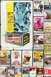 4h0411 LOT OF 28 FOLDED 1960S ONE-SHEETS 1960s great images from a variety of different movies!