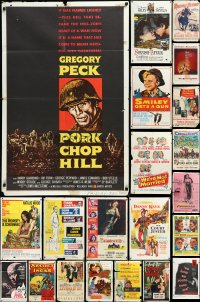 4h0403 LOT OF 33 FOLDED ONE-SHEETS 1950s-1960s great images from a variety of different movies!