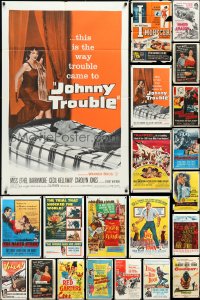 4h0368 LOT OF 69 FOLDED 1950S ONE-SHEETS 1950s great images from a variety of different movies!