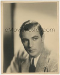 4j0542 GARY COOPER deluxe 10.75x13.75 still 1930s head & shoulders portrait wearing suit & tie!