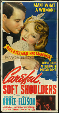 4j0291 CAREFUL SOFT SHOULDERS 3sh 1942 Virginia Bruce will kiss for a military secret, ultra rare!