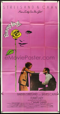 4j0300 FUNNY LADY 3sh 1975 Barbra Streisand watches James Caan play piano, how lucky can you get!