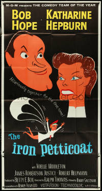 4j0310 IRON PETTICOAT 3sh 1956 great art of Bob Hope & Katharine Hepburn hilarious together!