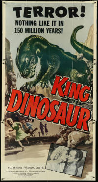 4j0315 KING DINOSAUR 3sh 1955 cool monster artwork, nothing like it in 150 million years, rare!