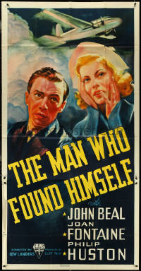 4j0322 MAN WHO FOUND HIMSELF 3sh 1937 art of plane over Joan Fontaine & John Beal, ultra rare!