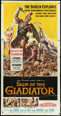 4j0336 SIGN OF THE GLADIATOR 3sh 1959 Michelangelo Antonioni, Reynold Brown art, ultra rare!