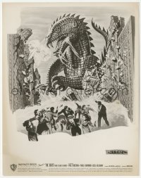 4j1453 BEAST FROM 20,000 FATHOMS 8x10.25 still 1953 art of Ray Bradbury's rampaging sea monster!