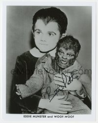 4j1239 BUTCH PATRICK signed 8x10 publicity still 1980s portrait as Eddie Munster holding Woof-Woof!