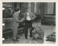 4j1512 GO WEST 8x10 key book still 1940 Chico watches Harpo cut Groucho's pants in train station!