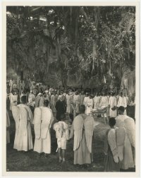 4j1517 GREEN PASTURES 8x10.25 still 1936 Rex Ingram as De Lawd w/ angels at fish fry in Heaven!