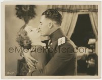 4j1552 LOVE 8x10.25 still 1927 romantic close up of pretty Greta Garbo with John Gilbert in uniform!