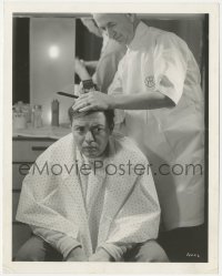 4j1555 MAD LOVE candid 8x10 still 1935 Peter Lorre is apprehensive as barber shaves his head!