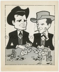 4j1572 MAVERICK 8.25x10 still 1960 art of James Garner & Jack Kelly cheating at poker by Patch!