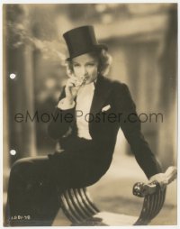 4j1576 MOROCCO 7.25x9.25 still 1930 iconic Marlene Dietrich smoking in tuxedo, von Sternberg