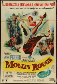 4j0369 MOULIN ROUGE Argentinean 1953 John Huston, great art of sexy French dancers, very rare!