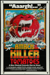 4j0841 ATTACK OF THE KILLER TOMATOES 1sh 1979 wacky monster artwork by David Weisman!