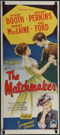 4j0430 MATCHMAKER Aust daybill 1958 Shirley MacLaine dancing w/ Anthony Perkins, Booth, ultra rare!