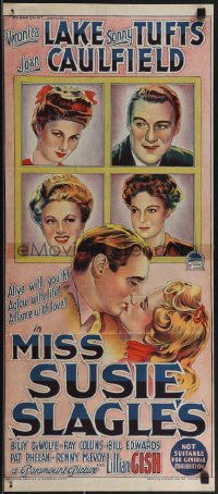 4j0431 MISS SUSIE SLAGLE'S Aust daybill 1946 Richardson Studio art of sexy Veronica Lake & cast!