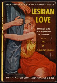 4j1268 LESBIAN LOVE paperback book 1960 men wanted her - but she wanted women, sexy cover art!