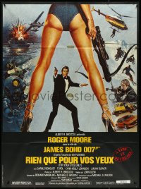 4j0181 FOR YOUR EYES ONLY French 1p 1981 art of Roger Moore as James Bond by Brian Bysouth!