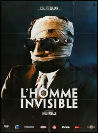 4j0189 INVISIBLE MAN French 1p R2000s James Whale, H.G. Wells, wonderful different image!