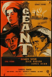 4j0147 GIANT French 31x47 R1960s James Dean, Taylor, Hudson, different art by Trambouze, ultra rare!