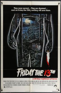 4j0942 FRIDAY THE 13th 1sh 1980 great Alex Ebel art, slasher classic, 24 hours of terror!