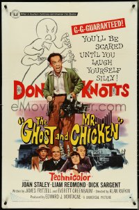 4j0953 GHOST & MR. CHICKEN 1sh 1966 Don Knotts, you'll be scared til you laugh yourself silly!