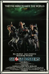 4j0956 GHOSTBUSTERS 1sh 1984 Bill Murray, Dan Aykroyd & Harold Ramis here to save the world!