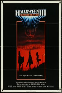 4j0975 HALLOWEEN III 1sh 1982 Season of the Witch, horror sequel, the night no one comes home!