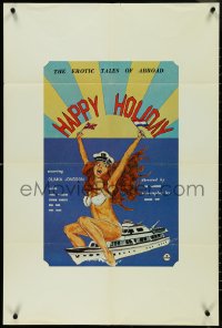 4j0977 HAPPY HOLIDAY 24x36 1sh 1979 the erotic tales of abroad, great sexy artwork!