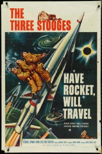 4j0981 HAVE ROCKET WILL TRAVEL 1sh 1959 wonderful sci-fi art of The Three Stooges in space!