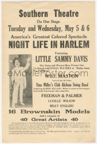 4j0481 NIGHT LIFE IN HARLEM herald 1933 Little Sammy Davis, Our Gang & Warner Bros. star, rare!