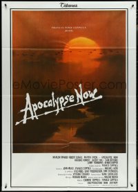 4j0124 APOCALYPSE NOW Italian 1p 1979 Francis Ford Coppola, classic Bob Peak Vietnam War art!