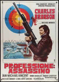 4j0114 MECHANIC Italian 1p 1972 great different Avelli art of Charles Bronson with sniper rifle!