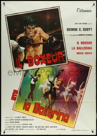 4j0138 MOVIE MOVIE Italian 1p 1979 completely different art of boxer in ring & would-be showgirl!