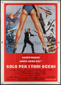 4j0088 FOR YOUR EYES ONLY Italian 2p 1981 Roger Moore as James Bond 007, Brian Bysouth art!