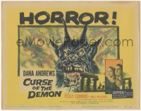 4j0728 NIGHT OF THE DEMON TC 1957 Tourneur, great artwork of the wackiest monster from Hell!